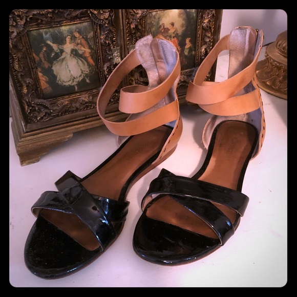Pour La Victoire Shoes - Pour La Victoire 2 tone leather sandal, gladiator